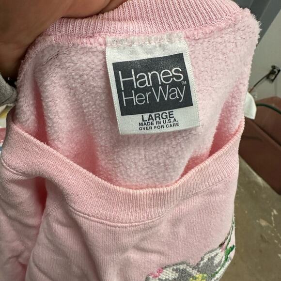 Vintage 90’s Crochet Embroidered Cottagecore Sweatershirt - Picture 3 of 8